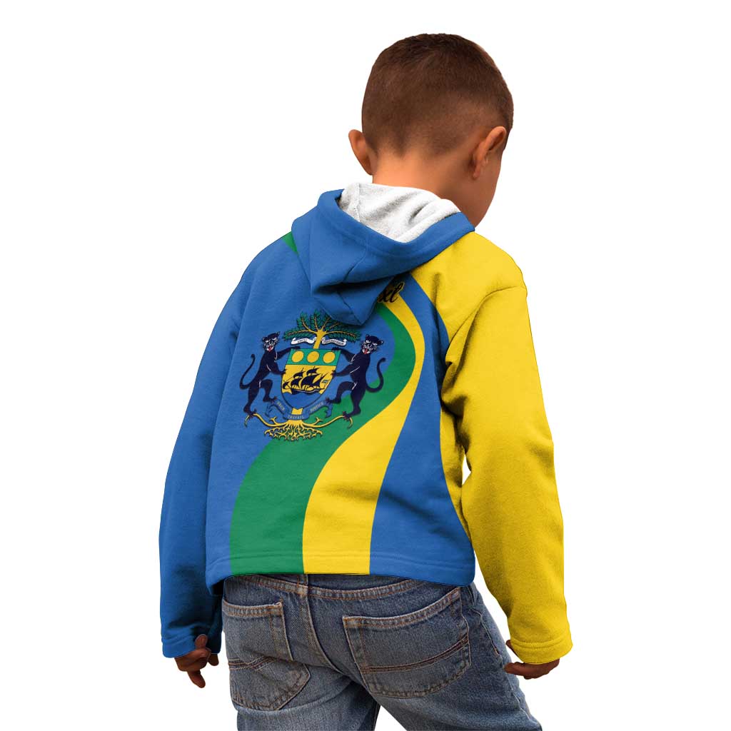 Personalized Gabon Independence Day 1960 Kid Hoodie Gabonaise Coat of Arms - Wonder Print Shop