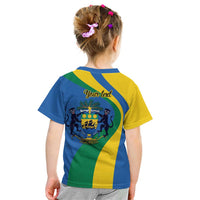 Personalized Gabon Independence Day 1960 Kid T Shirt Gabonaise Coat of Arms - Wonder Print Shop