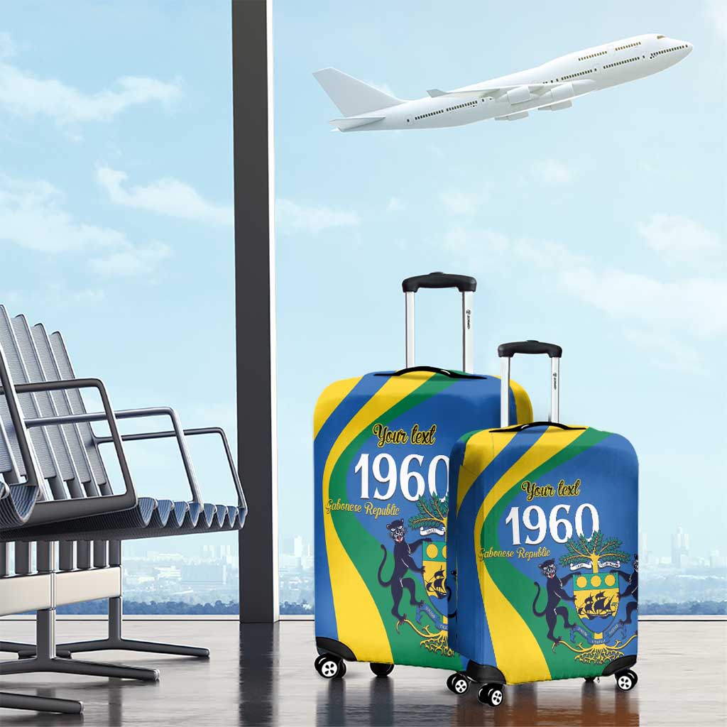 Personalized Gabon Independence Day 1960 Luggage Cover Gabonaise Coat of Arms - Wonder Print Shop