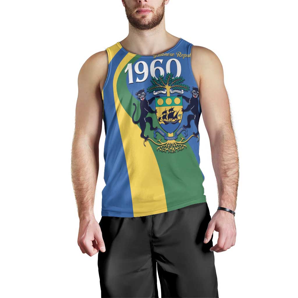 Personalized Gabon Independence Day 1960 Men Tank Top Gabonaise Coat of Arms - Wonder Print Shop