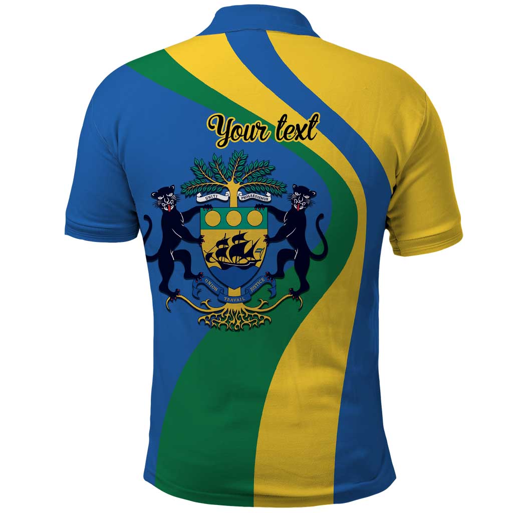 Personalized Gabon Independence Day 1960 Polo Shirt Gabonaise Coat of Arms - Wonder Print Shop