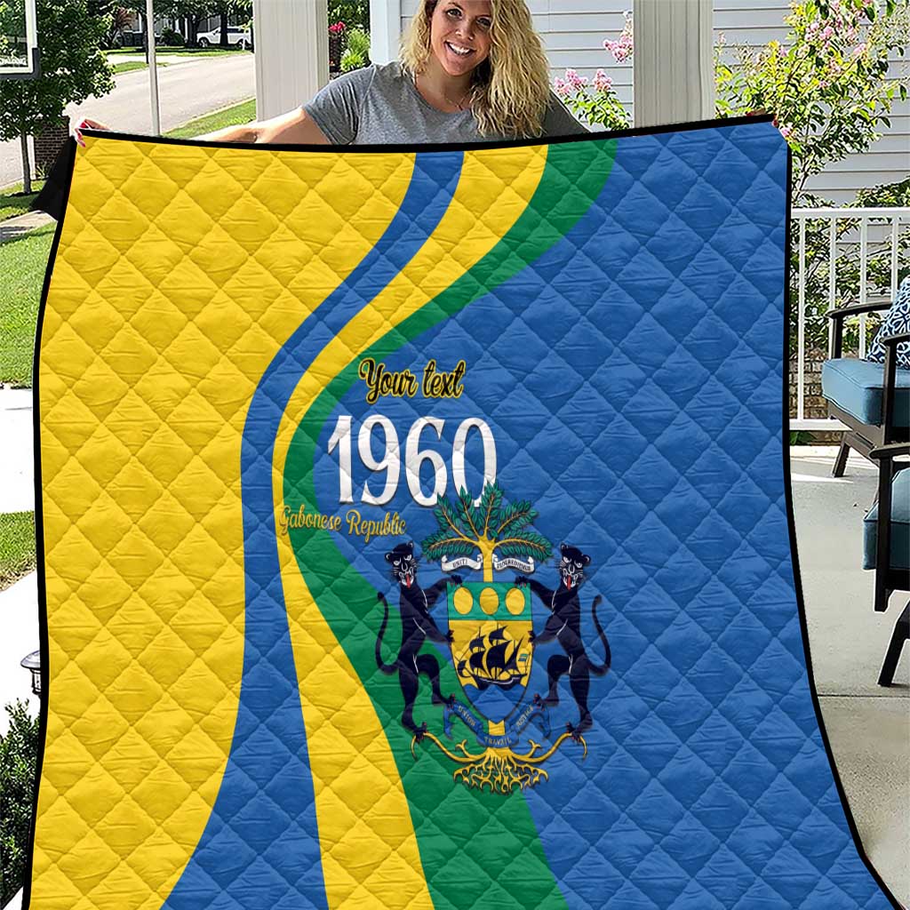 Personalized Gabon Independence Day 1960 Quilt Gabonaise Coat of Arms - Wonder Print Shop