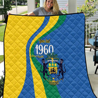 Personalized Gabon Independence Day 1960 Quilt Gabonaise Coat of Arms - Wonder Print Shop