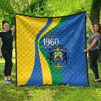 Personalized Gabon Independence Day 1960 Quilt Gabonaise Coat of Arms - Wonder Print Shop