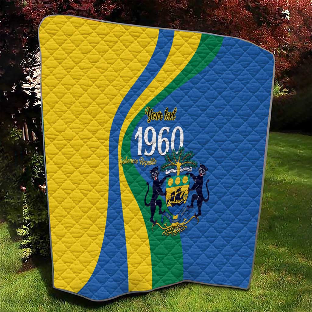Personalized Gabon Independence Day 1960 Quilt Gabonaise Coat of Arms - Wonder Print Shop