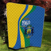 Personalized Gabon Independence Day 1960 Quilt Gabonaise Coat of Arms - Wonder Print Shop