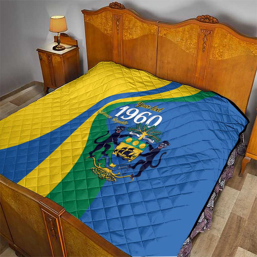 Personalized Gabon Independence Day 1960 Quilt Gabonaise Coat of Arms - Wonder Print Shop