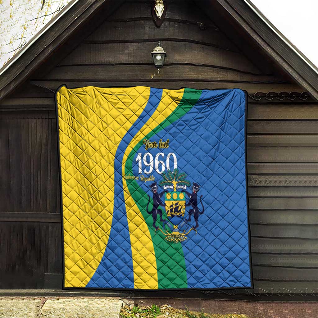 Personalized Gabon Independence Day 1960 Quilt Gabonaise Coat of Arms - Wonder Print Shop