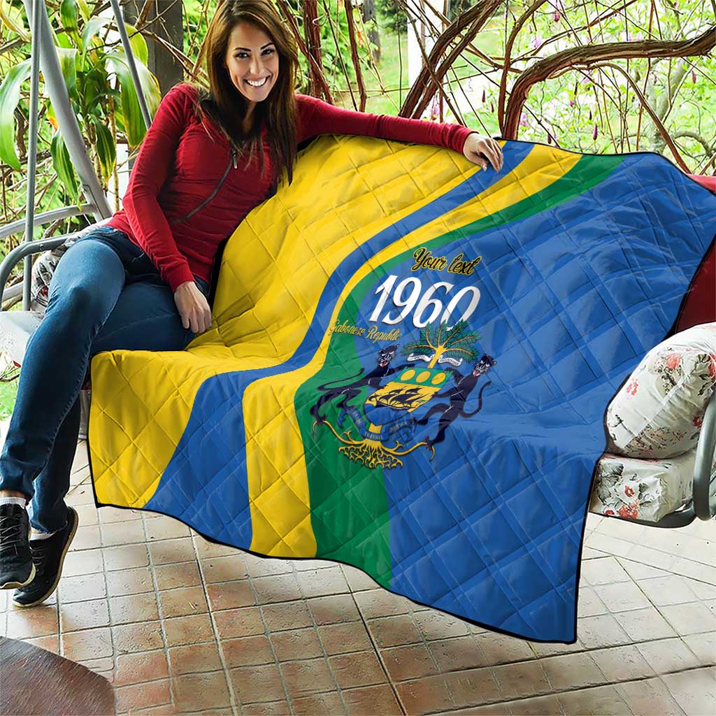 Personalized Gabon Independence Day 1960 Quilt Gabonaise Coat of Arms - Wonder Print Shop