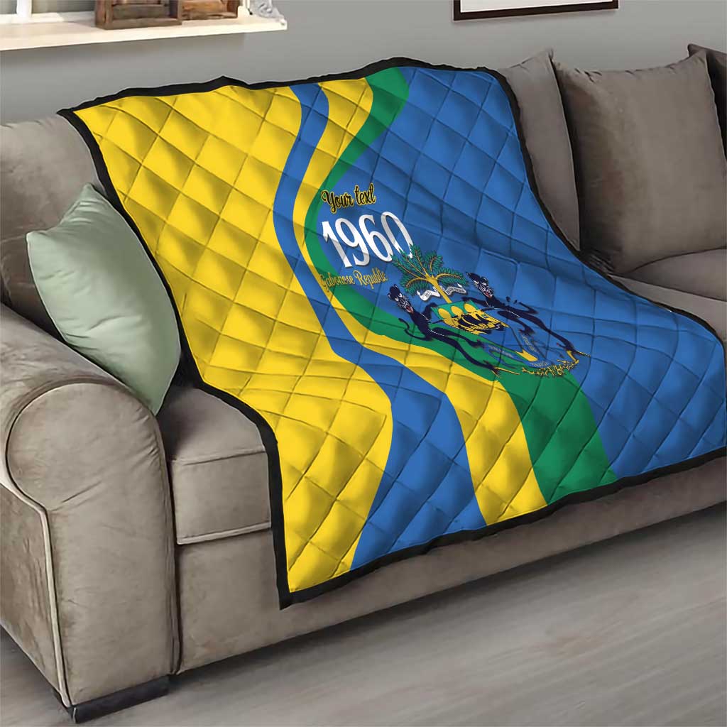 Personalized Gabon Independence Day 1960 Quilt Gabonaise Coat of Arms - Wonder Print Shop