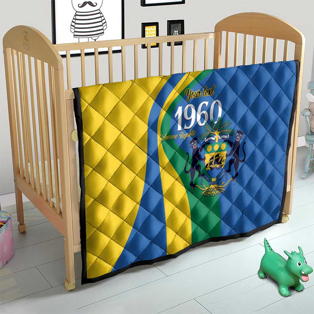 Personalized Gabon Independence Day 1960 Quilt Gabonaise Coat of Arms - Wonder Print Shop
