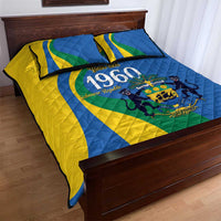 Personalized Gabon Independence Day 1960 Quilt Bed Set Gabonaise Coat of Arms - Wonder Print Shop