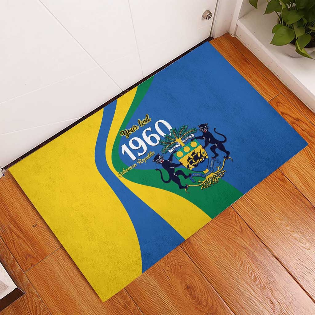 Personalized Gabon Independence Day 1960 Rubber Doormat Gabonaise Coat of Arms - Wonder Print Shop