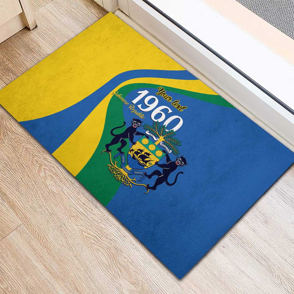 Personalized Gabon Independence Day 1960 Rubber Doormat Gabonaise Coat of Arms - Wonder Print Shop