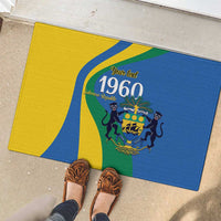 Personalized Gabon Independence Day 1960 Rubber Doormat Gabonaise Coat of Arms - Wonder Print Shop