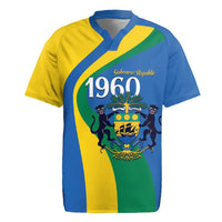 Personalized Gabon Independence Day 1960 Rugby Jersey Gabonaise Coat of Arms - Wonder Print Shop