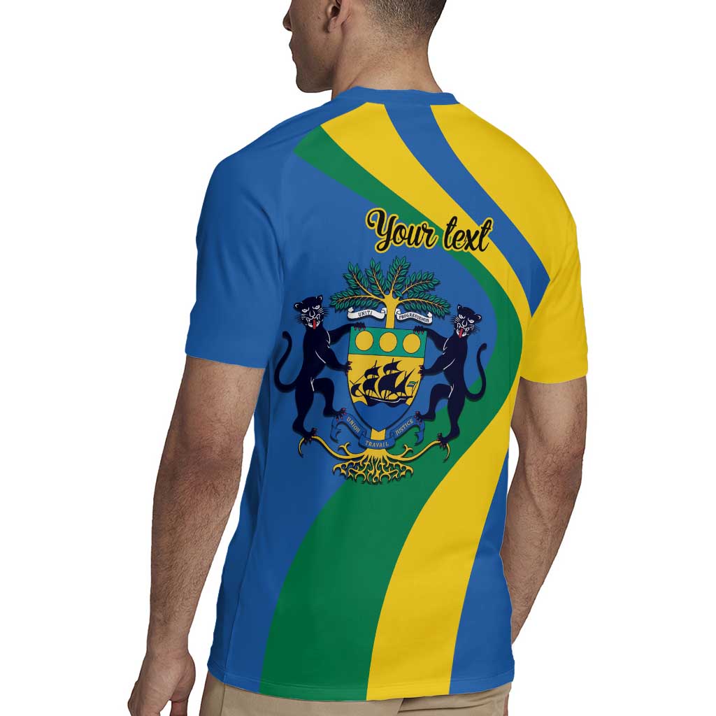 Personalized Gabon Independence Day 1960 Rugby Jersey Gabonaise Coat of Arms - Wonder Print Shop