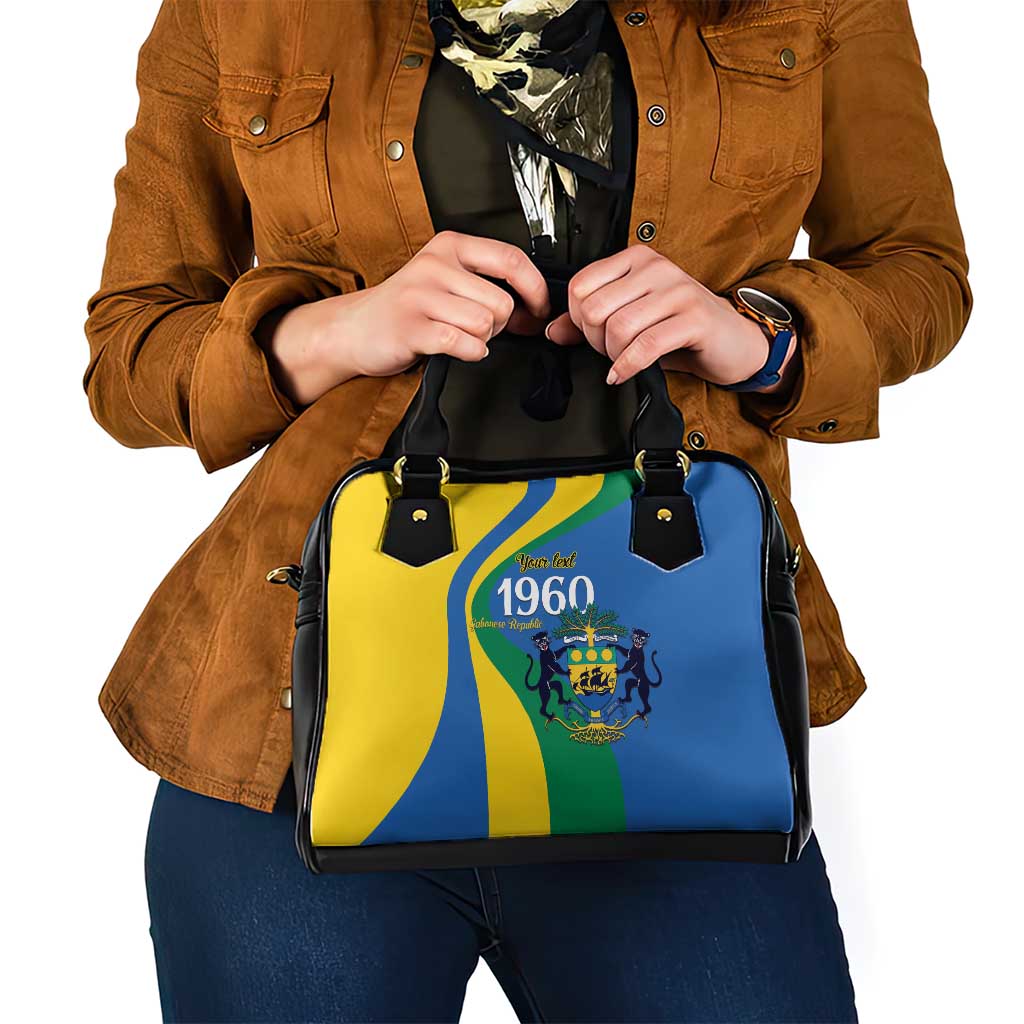 Personalized Gabon Independence Day 1960 Shoulder Handbag Gabonaise Coat of Arms - Wonder Print Shop