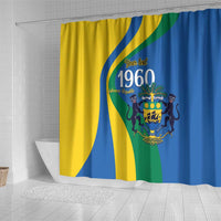 Personalized Gabon Independence Day 1960 Shower Curtain Gabonaise Coat of Arms - Wonder Print Shop