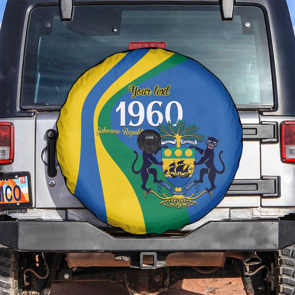 Personalized Gabon Independence Day 1960 Spare Tire Cover Gabonaise Coat of Arms - Wonder Print Shop