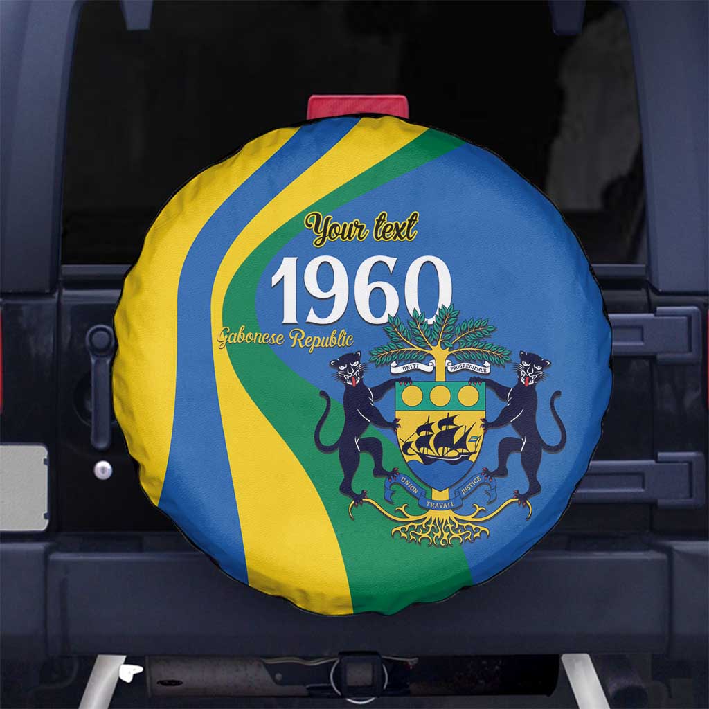 Personalized Gabon Independence Day 1960 Spare Tire Cover Gabonaise Coat of Arms - Wonder Print Shop
