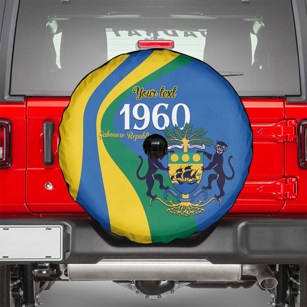 Personalized Gabon Independence Day 1960 Spare Tire Cover Gabonaise Coat of Arms - Wonder Print Shop