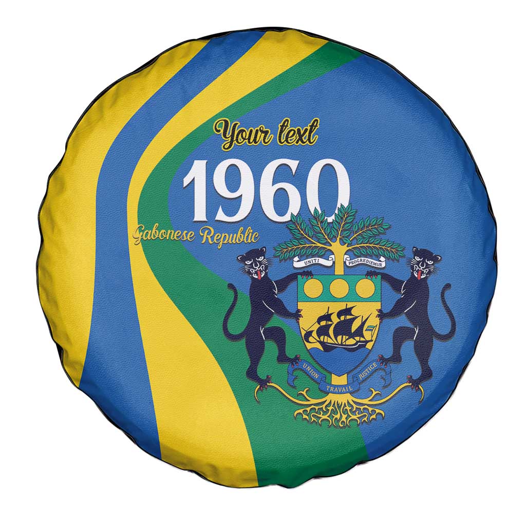 Personalized Gabon Independence Day 1960 Spare Tire Cover Gabonaise Coat of Arms - Wonder Print Shop