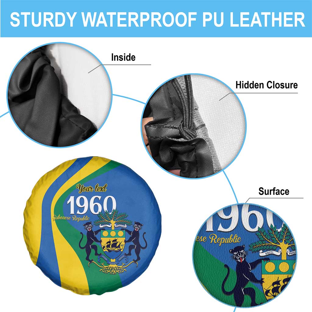 Personalized Gabon Independence Day 1960 Spare Tire Cover Gabonaise Coat of Arms - Wonder Print Shop