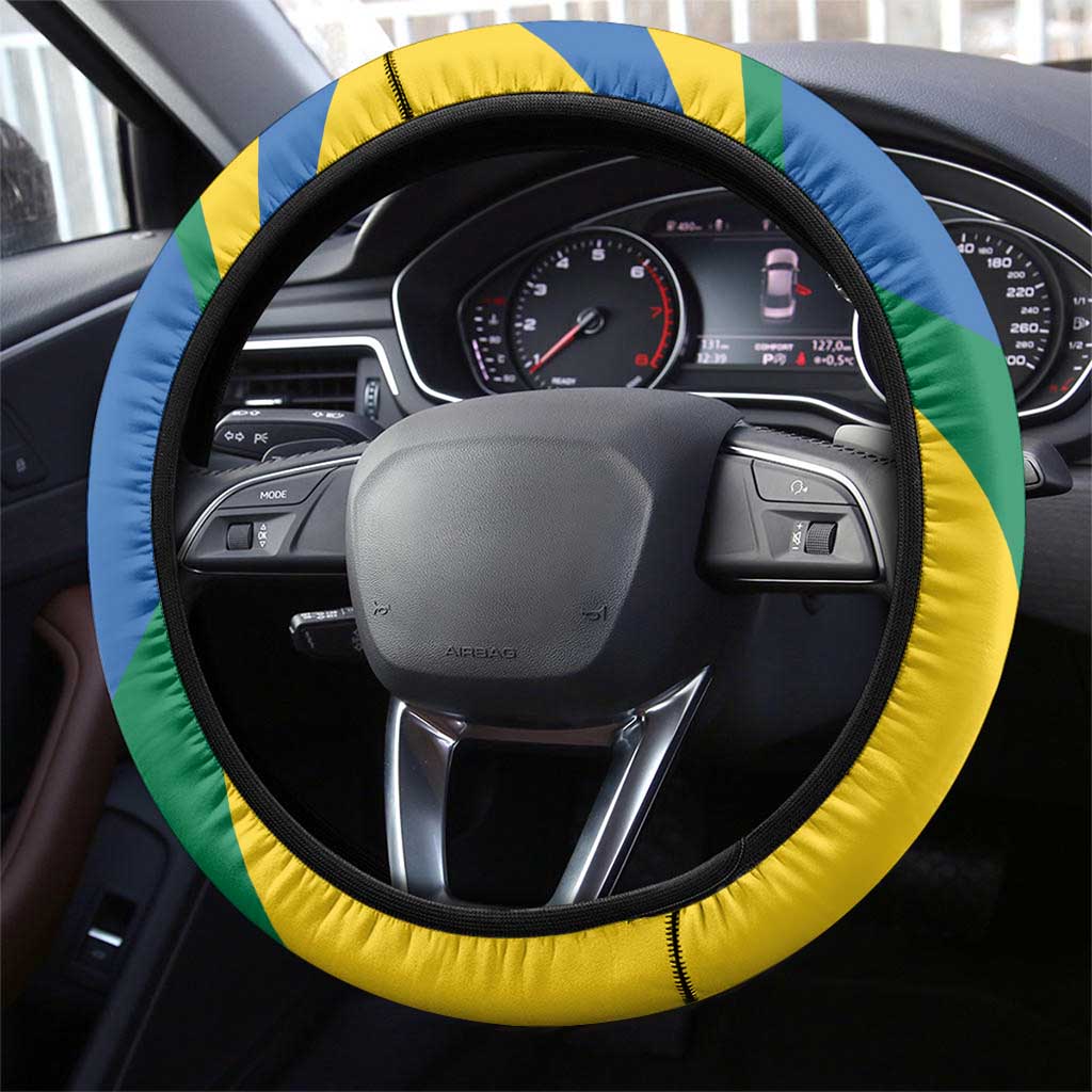 Gabon Independence Day 1960 Steering Wheel Cover Gabonaise Coat of Arms - Wonder Print Shop