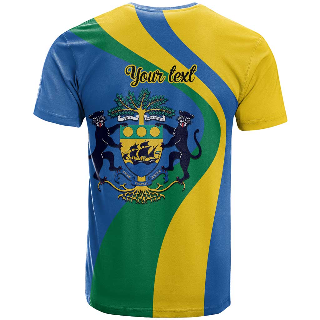 Personalized Gabon Independence Day 1960 T Shirt Gabonaise Coat of Arms - Wonder Print Shop