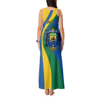 Personalized Gabon Independence Day 1960 Tank Maxi Dress Gabonaise Coat of Arms - Wonder Print Shop
