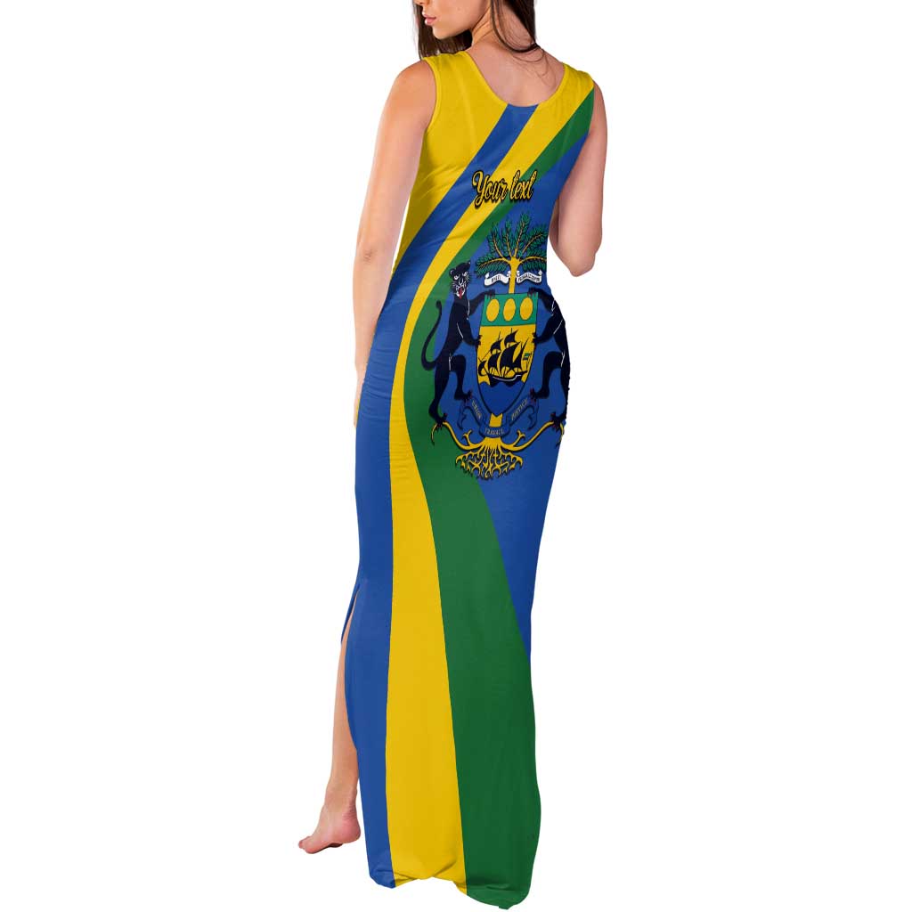 Personalized Gabon Independence Day 1960 Tank Maxi Dress Gabonaise Coat of Arms - Wonder Print Shop