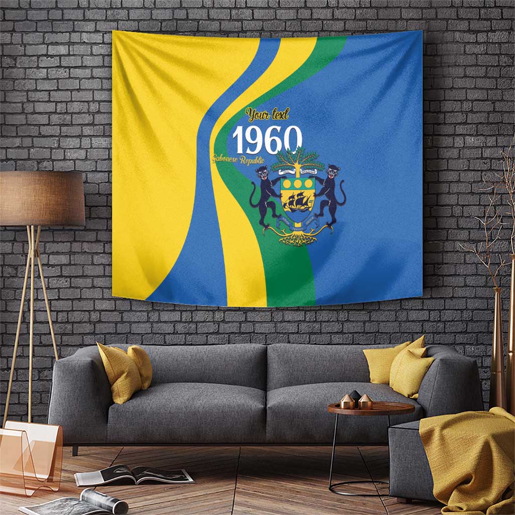 Personalized Gabon Independence Day 1960 Tapestry Gabonaise Coat of Arms - Wonder Print Shop
