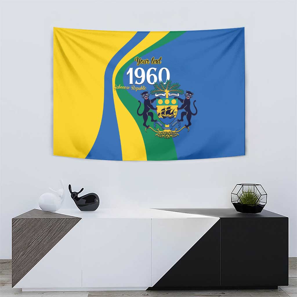 Personalized Gabon Independence Day 1960 Tapestry Gabonaise Coat of Arms - Wonder Print Shop