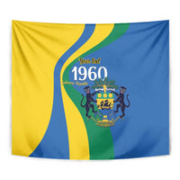 Personalized Gabon Independence Day 1960 Tapestry Gabonaise Coat of Arms - Wonder Print Shop