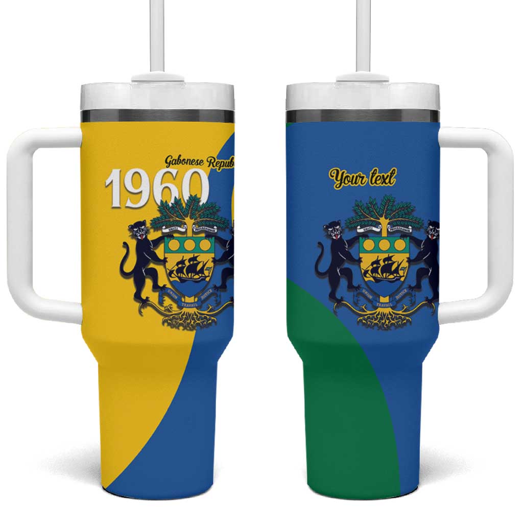 Personalized Gabon Independence Day 1960 Tumbler With Handle Gabonaise Coat of Arms - Wonder Print Shop