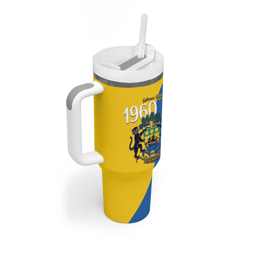 Personalized Gabon Independence Day 1960 Tumbler With Handle Gabonaise Coat of Arms - Wonder Print Shop