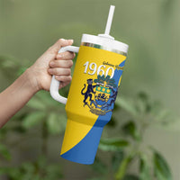 Personalized Gabon Independence Day 1960 Tumbler With Handle Gabonaise Coat of Arms - Wonder Print Shop
