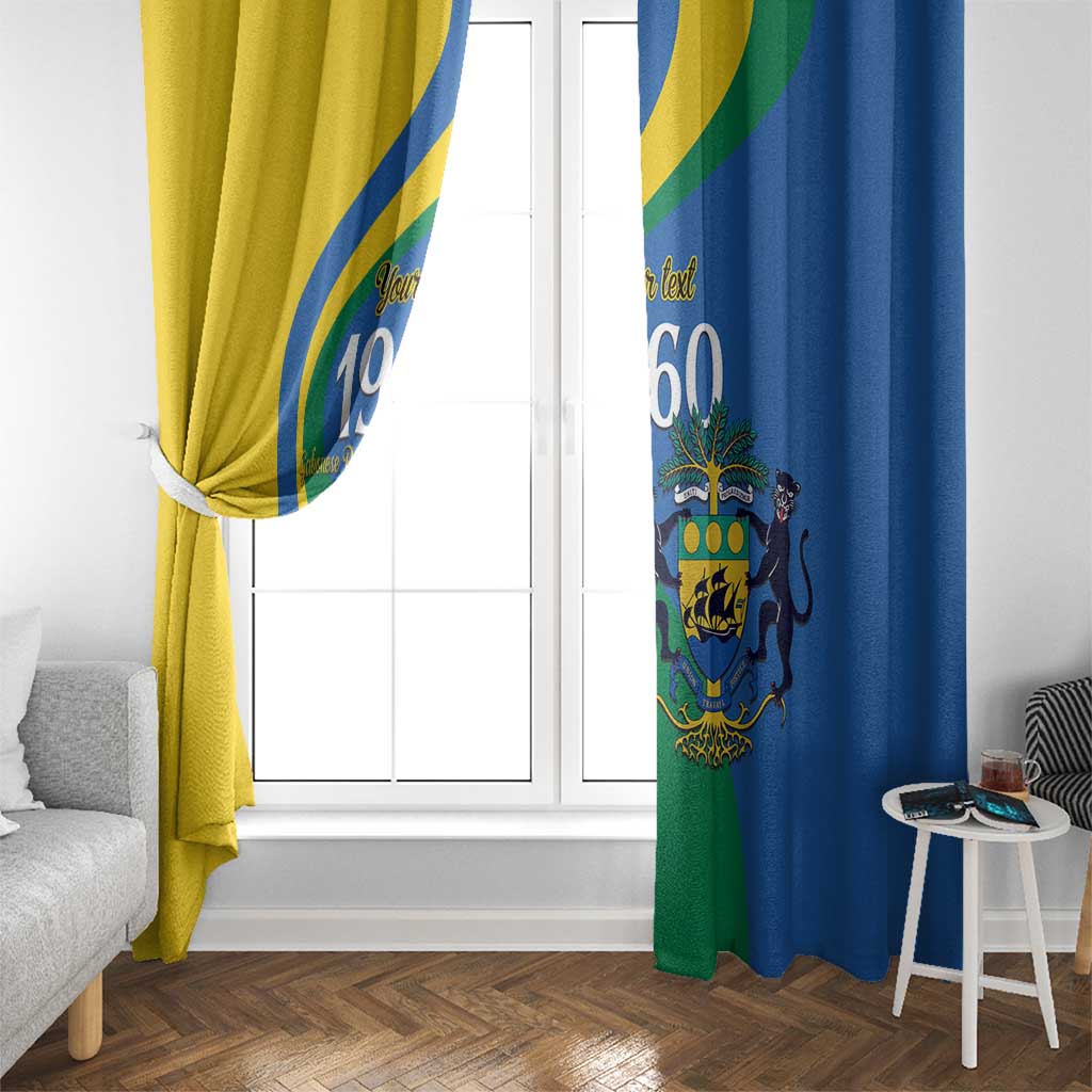 Personalized Gabon Independence Day 1960 Window Curtain Gabonaise Coat of Arms - Wonder Print Shop