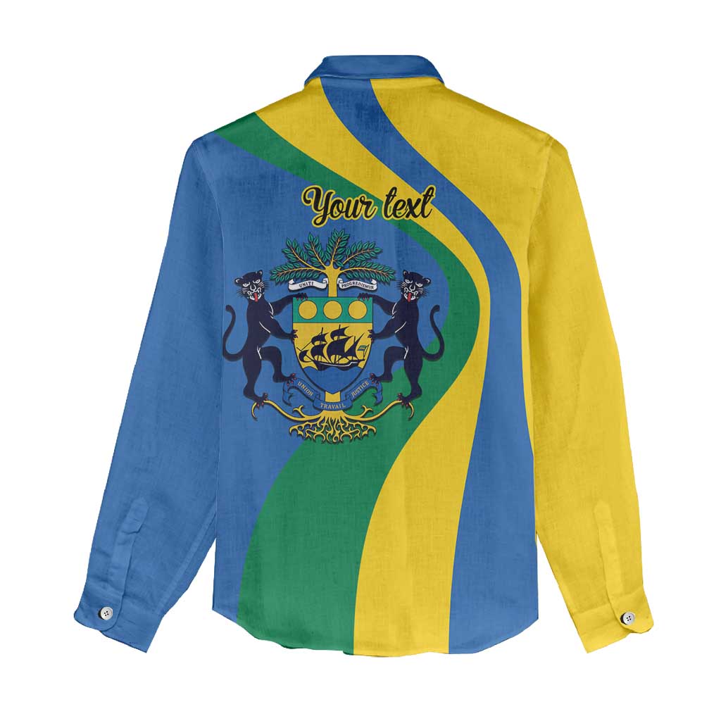 Personalized Gabon Independence Day 1960 Women Casual Shirt Gabonaise Coat of Arms - Wonder Print Shop