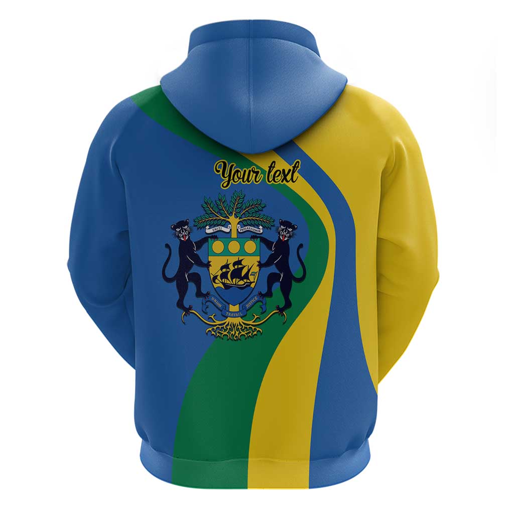 Personalized Gabon Independence Day 1960 Zip Hoodie Gabonaise Coat of Arms - Wonder Print Shop