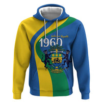 Personalized Gabon Independence Day 1960 Zip Hoodie Gabonaise Coat of Arms - Wonder Print Shop