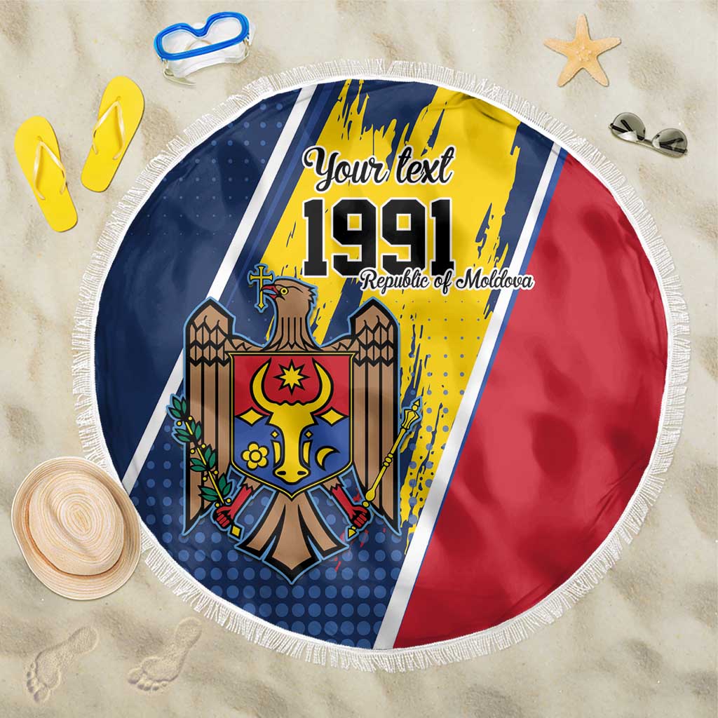 Personalized Moldova Independence Day 1991 Beach Blanket One People One Nation - Wonder Print Shop