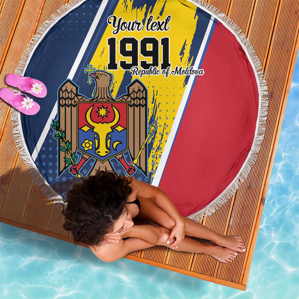 Personalized Moldova Independence Day 1991 Beach Blanket One People One Nation - Wonder Print Shop