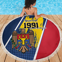 Personalized Moldova Independence Day 1991 Beach Blanket One People One Nation - Wonder Print Shop