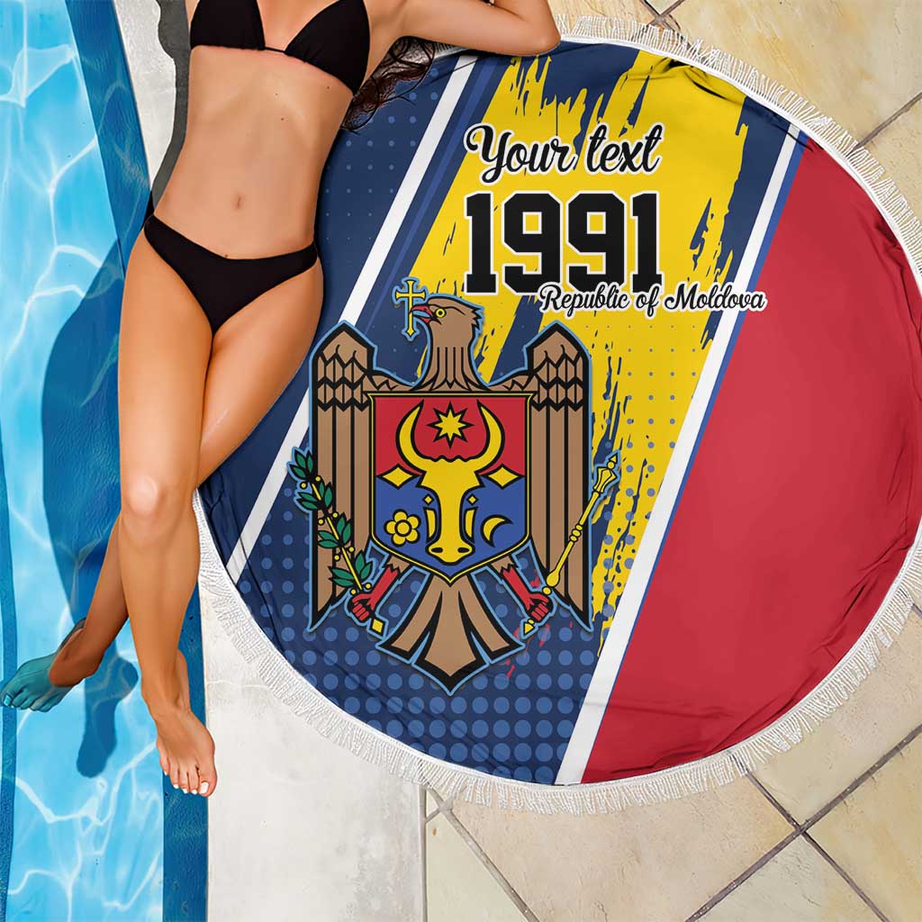 Personalized Moldova Independence Day 1991 Beach Blanket One People One Nation - Wonder Print Shop
