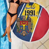 Personalized Moldova Independence Day 1991 Beach Blanket One People One Nation - Wonder Print Shop