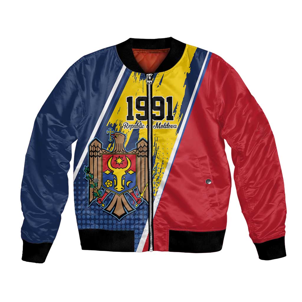 Personalized Moldova Independence Day 1991 Bomber Jacket One People One Nation - Wonder Print Shop