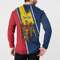 Personalized Moldova Independence Day 1991 Button Sweatshirt One People One Nation - Wonder Print Shop