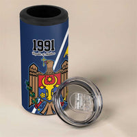 Personalized Moldova Independence Day 1991 4 in 1 Can Cooler Tumbler One People One Nation - Wonder Print Shop